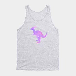 watercolor parasaurolophus dinosaur - pink and purple Tank Top